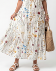 Sylvie | Botanische Print Tassel Tie Midi Jurk