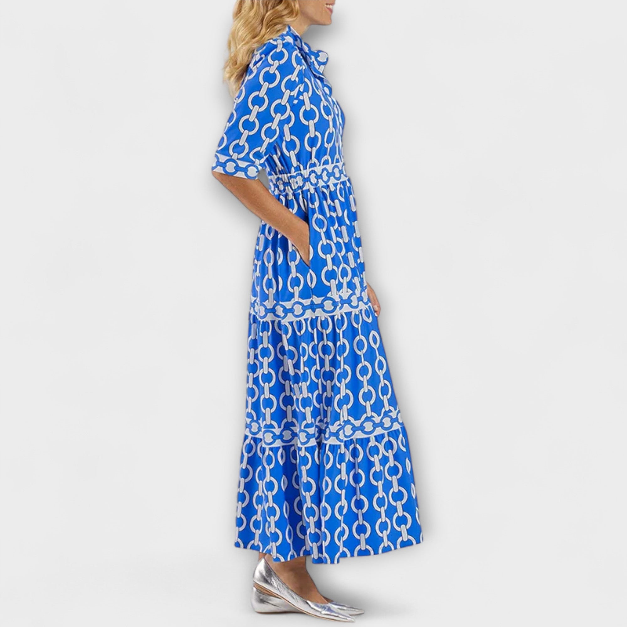 JULIANA | MIDI-JURK MET KETTINGPATROON