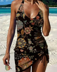 Fiesta – Grafische bloemen tankini met short, effect platte buik