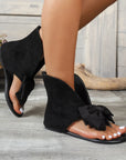 Quinty - Sandalen met platte zool en strik