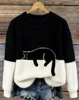 Karina | Oversized Trui met Kattenprint