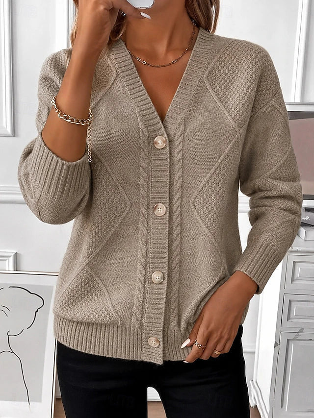 Aileen | Vintage kabelgebreide buttoncardigan