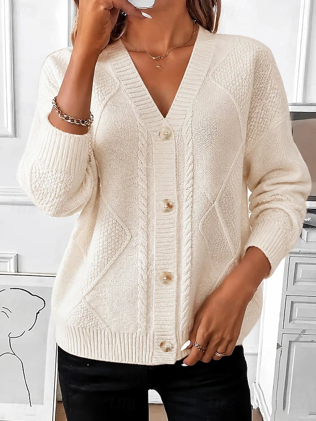 Aileen | Vintage kabelgebreide buttoncardigan