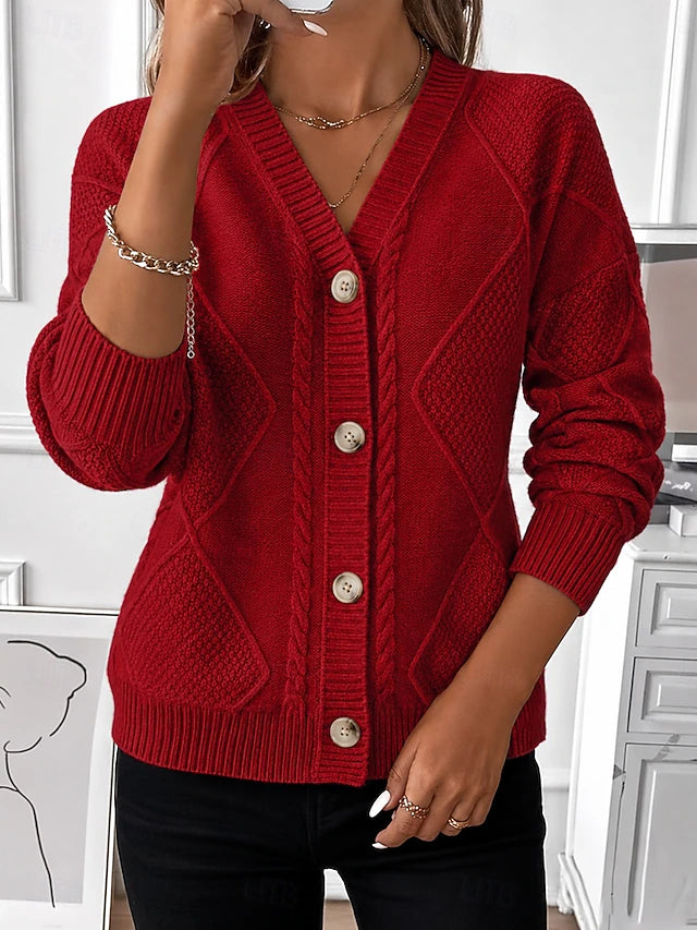 Aileen | Vintage kabelgebreide buttoncardigan