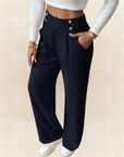 Anita - Fijne rechte Casual broek met mooie details