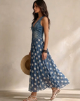 Kristin - Elegante Spijkerjurk met Stippen