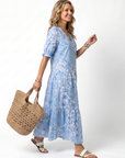 Alora | Bloemenprint Tassel Tie Midi Jurk