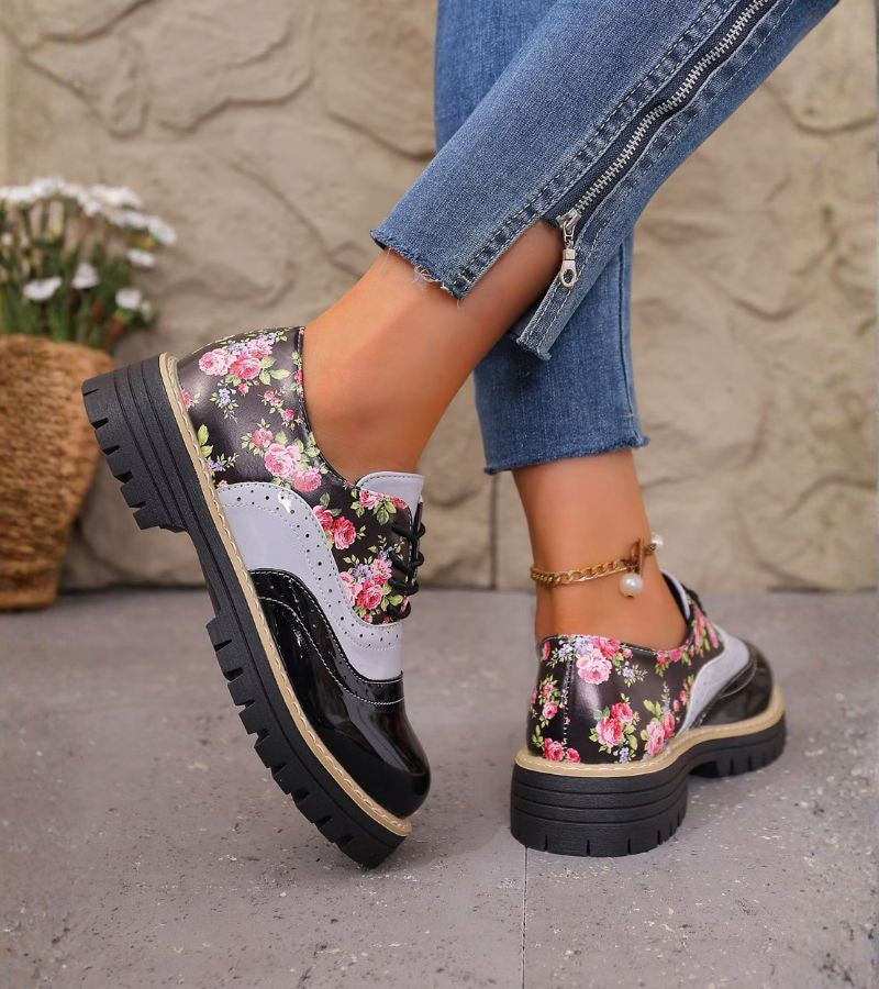 Roosmarijn | Oxford schoenen met bloemenprint