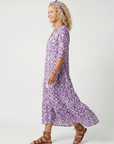 Penelope | Geprinte Tassel Tie Midi Jurk