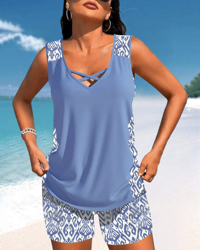 Márcia - Tankini met geometrische print
