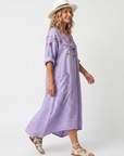 Tavi | Bloemen Oversized Pocket Midi Jurk