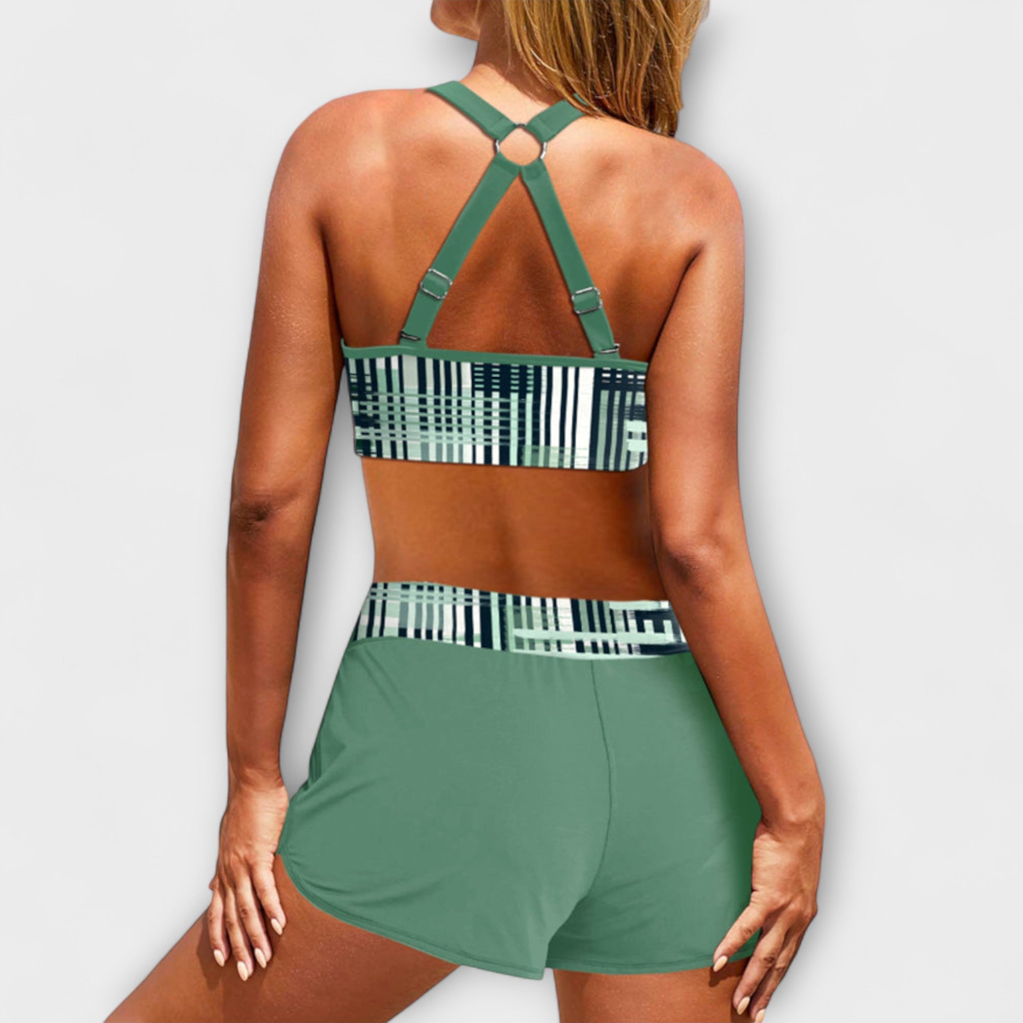 Juliana - Hoge taille bikini met ribbels