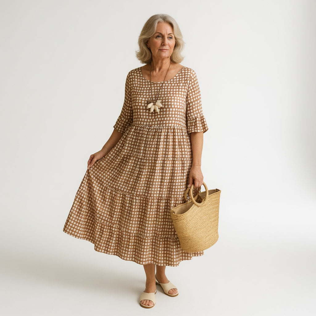 Noémie™ — Elegante natuurlijke midi jurk