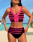 By Esmee® | Gestreepte Bikini met Hoge Taille
