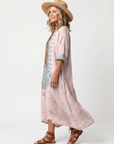 Kenza | Designer Paneel Relaxed Pocket Midi Jurk