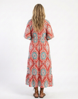 Zaria | Midi-jurk met paisleyprint en V-hals met korte mouwen