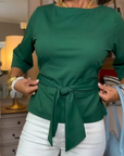 Nathalie - Stijlvolle Strik Taille Top (1+1 Gratis)