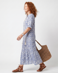 Ottoline | Tassel Tie Neck Gedrukt Midi-jurk