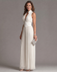 Priscilla | Plissé Jumpsuit met Halterhals