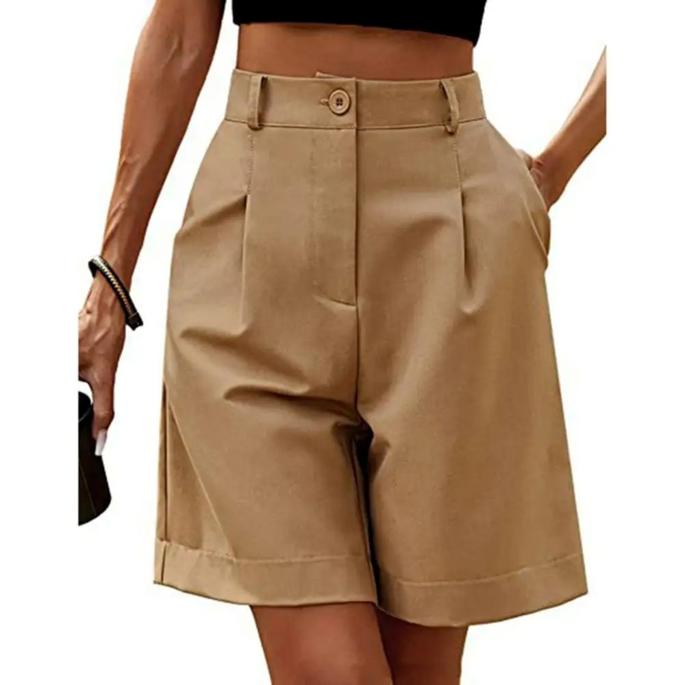 Yvonne - Elegante bermuda met plooien