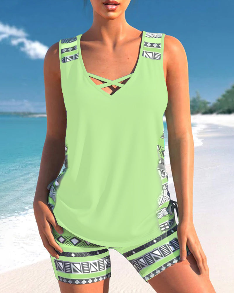 Márcia - Tankini met geometrische print
