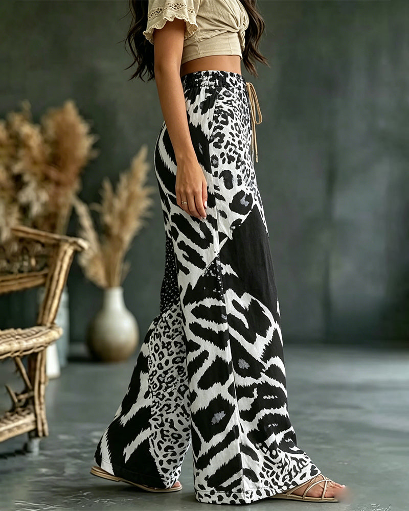 Christa | Comfortabele broek met luipaard print