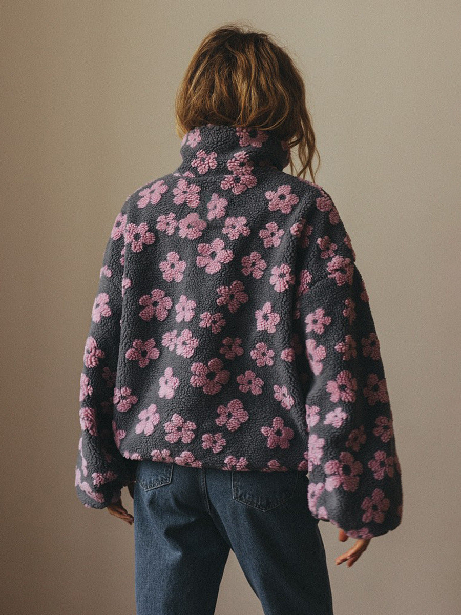 Marcia | Fleece Trui met Revers en Ritssluiting
