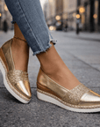 Ida | Luxe Glitter Wedge Sneakers