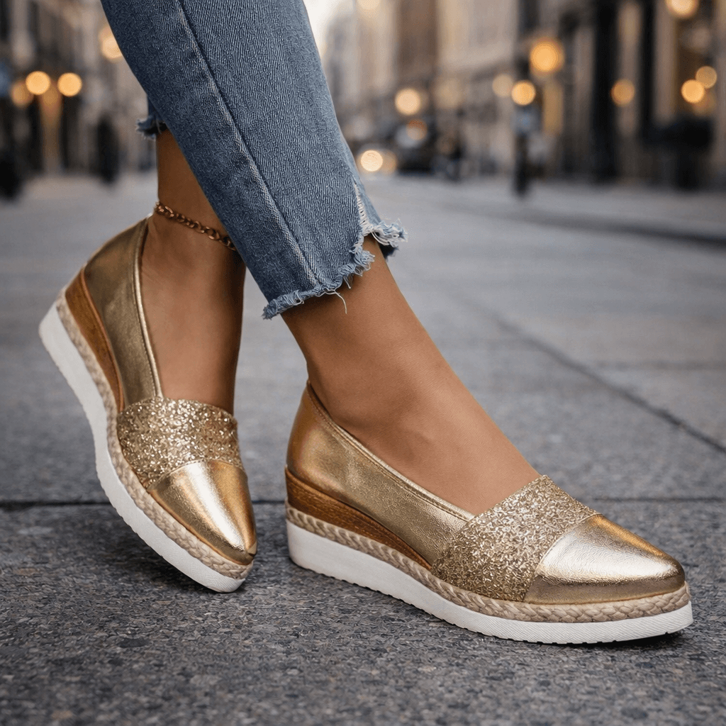 Ida | Luxe Glitter Wedge Sneakers