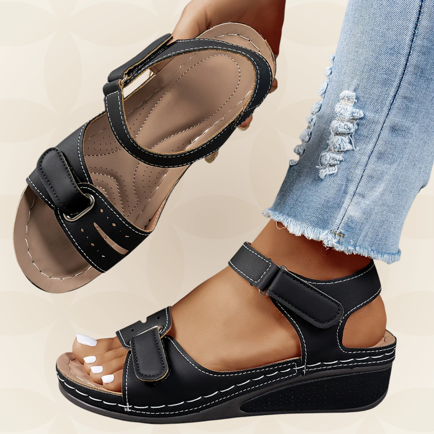 Sophie – Orthopedische Sandalen voor Hielspoor, Brede Voeten &amp; Artrose