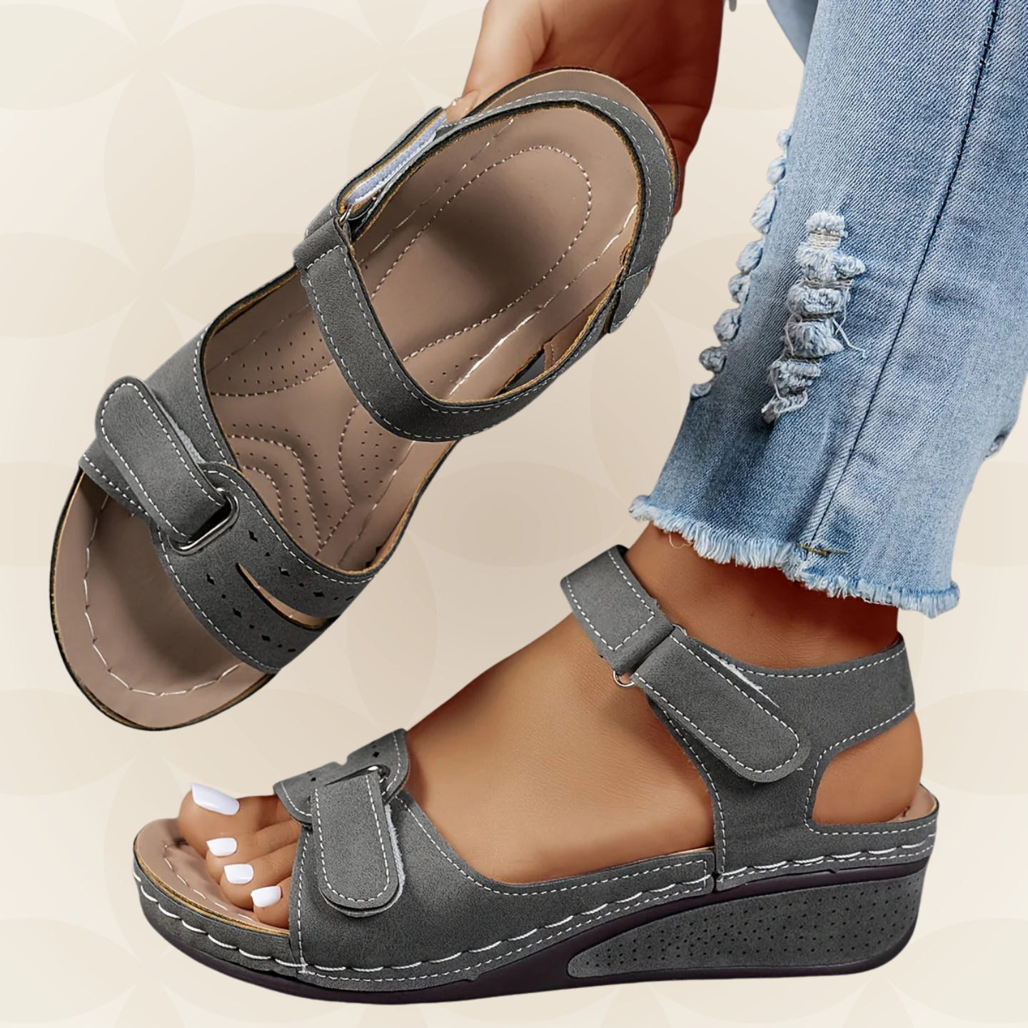 Sophie – Orthopedische Sandalen voor Hielspoor, Brede Voeten &amp; Artrose