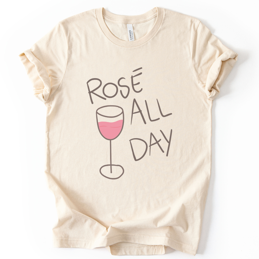 Rose All Day - Bella Canvas Super Zachte Standaard Fit T-shirt