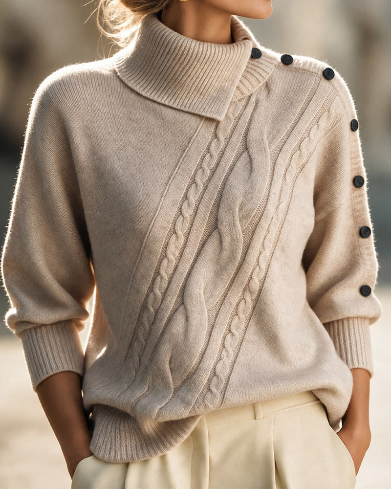 Janne - Pullover Coltrui met mooie details en knopen
