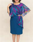 Jolanda - Chique knielange Chiffon Jurk