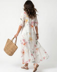 Noa | Zachte Bloemen Tiered Tassel Midi Jurk