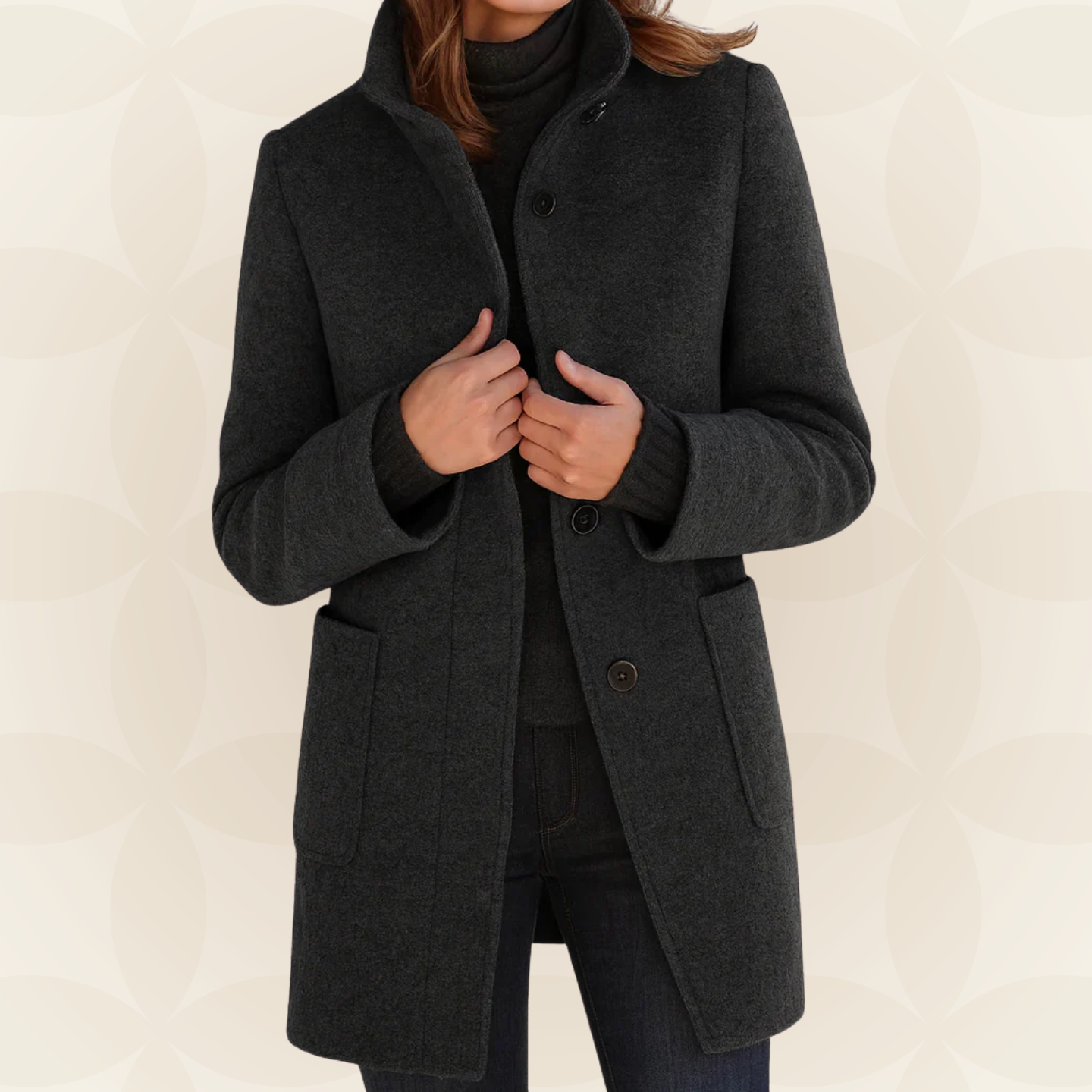 Anna - Comfortabele damesjas met hoge kraag