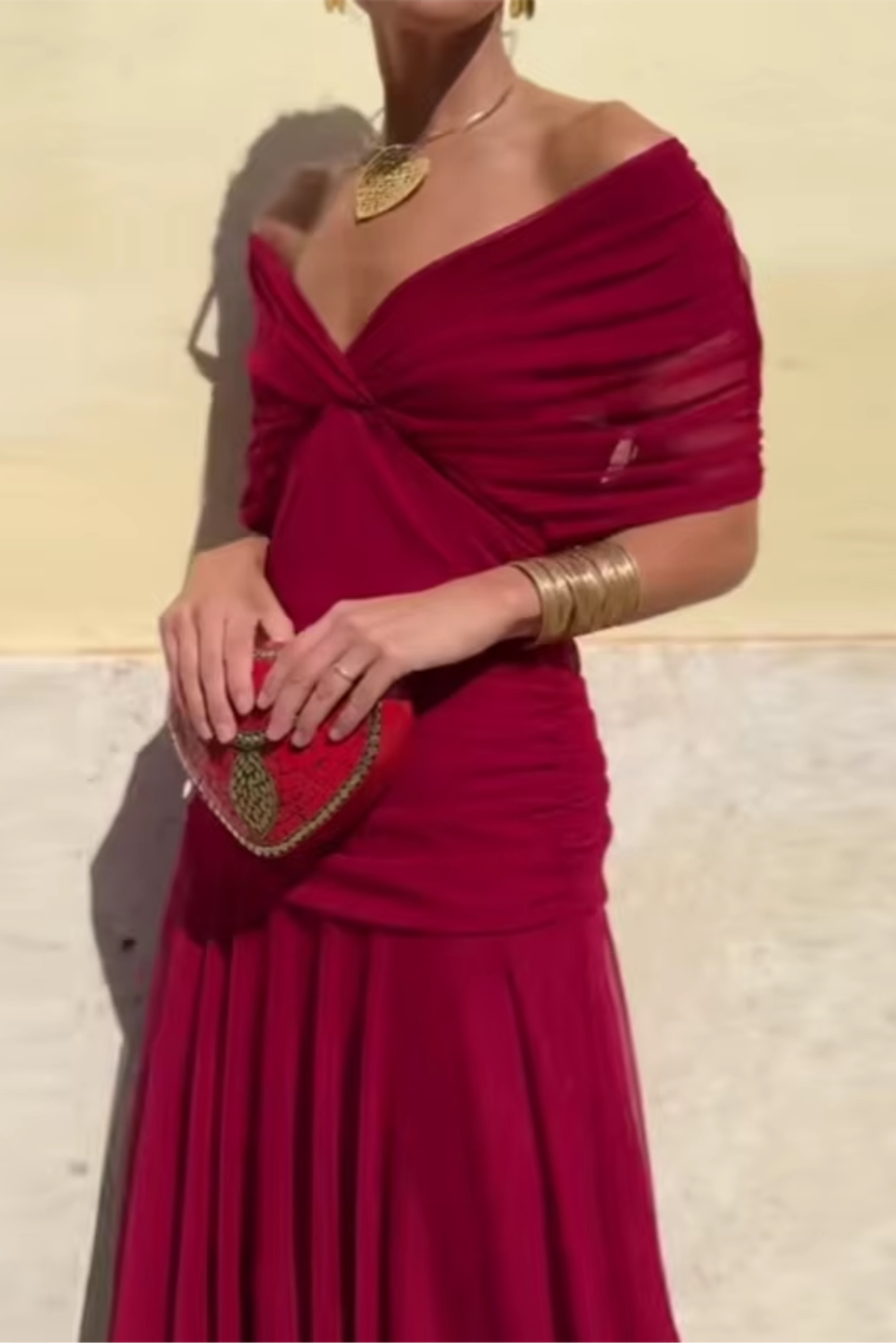 Luisa | Elegante lange feestjurk met V-hals
