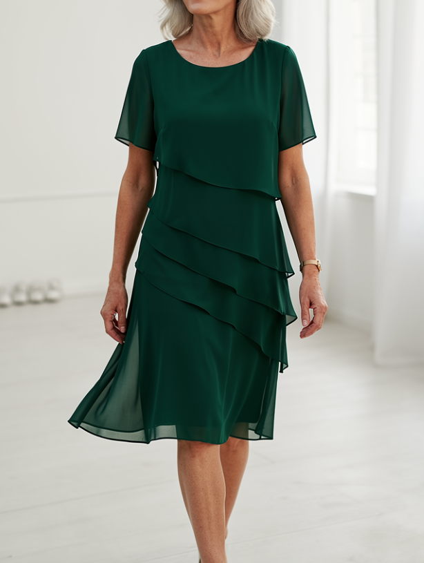 Juliette | Elegante, vloeiende jurk met ruches