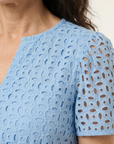 Brielle | Midi-jurk met V-hals en korte mouwen met ruffles