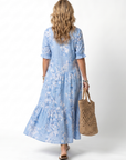 Alora | Bloemenprint Tassel Tie Midi Jurk