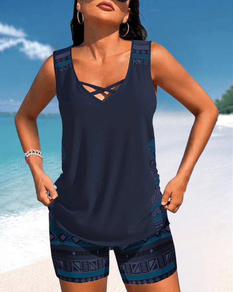 Márcia - Tankini met geometrische print