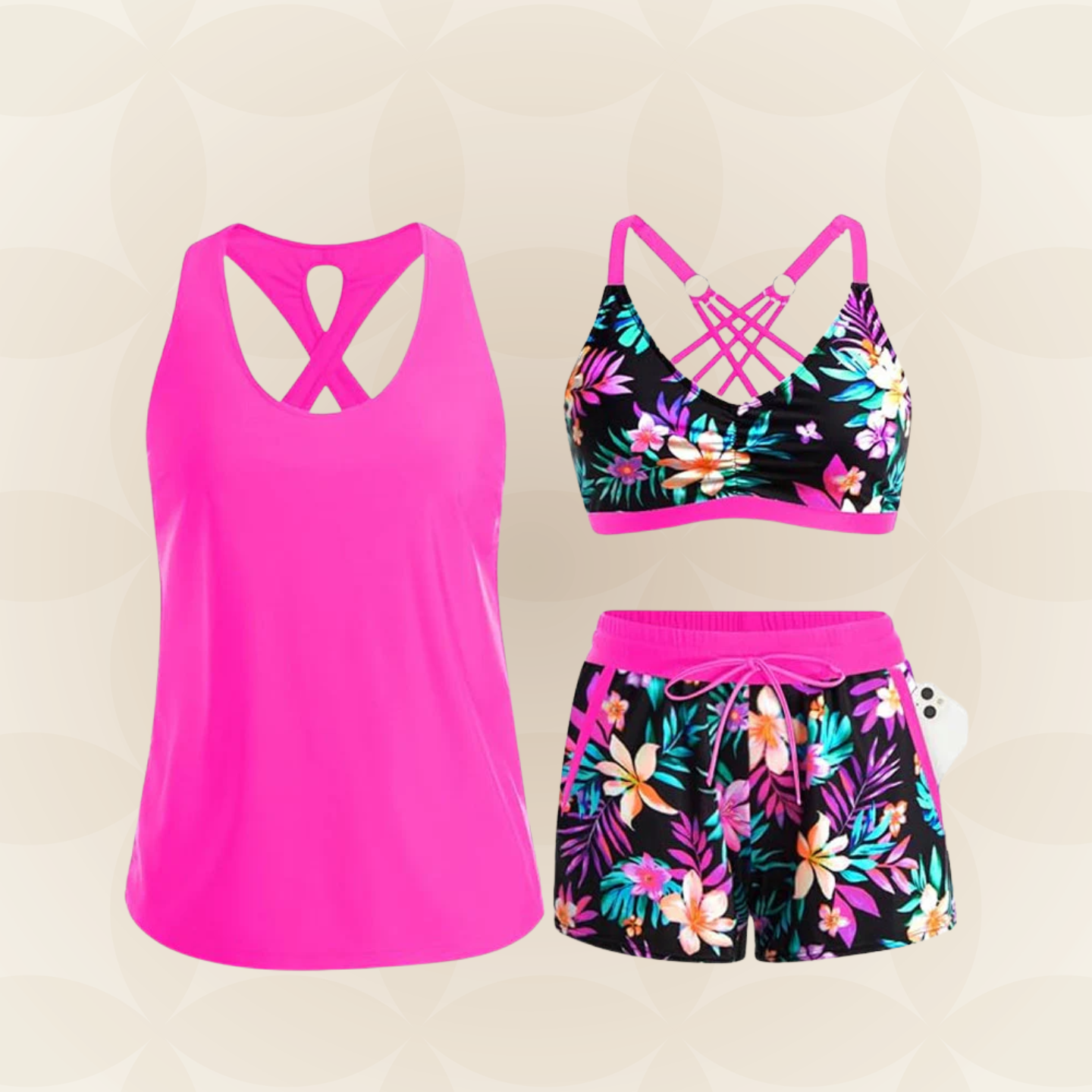 Rosalie | Badmode set Koordsluiting en Ademend Materiaal