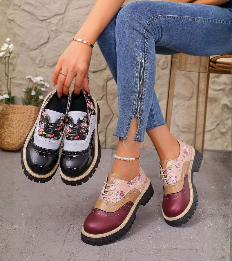 Roosmarijn | Oxford schoenen met bloemenprint