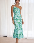 Selena - One-Shoulder Bloemenjurk met bloemenprint en flatterende pasvorm