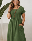 Linda - Comfortabele Midi Jurk met Steekzakken