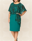 Jolanda - Chique knielange Chiffon Jurk
