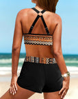 Maryan - Geometrisch Patroon Bikini met Hoge Elastische Tailleband
