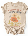 Papaverzaad, Vervaagde Vintage Print - Bella Canvas Super Zachte Standaard Fit T-shirt