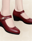 Jacoba - Zachte leren schoenen met hak en een zachte, antislipzool