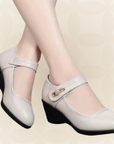 Jacoba - Zachte leren schoenen met hak en een zachte, antislipzool